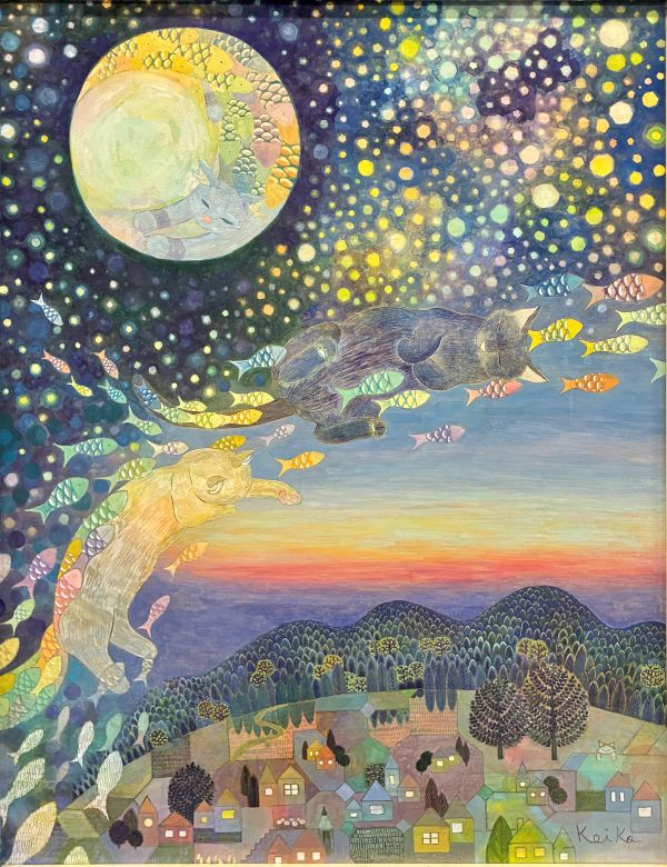 第74回 光陽展　植田  圭子（ウエダケイコ）猫and安堵 日　F50